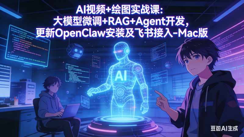 AI视频+绘图实战课：大模型微调+RAG+Agent开发，更新OpenClaw安装及飞书接入-Mac版祝你网-副业赚钱-互联网创业-资源整合祝你网