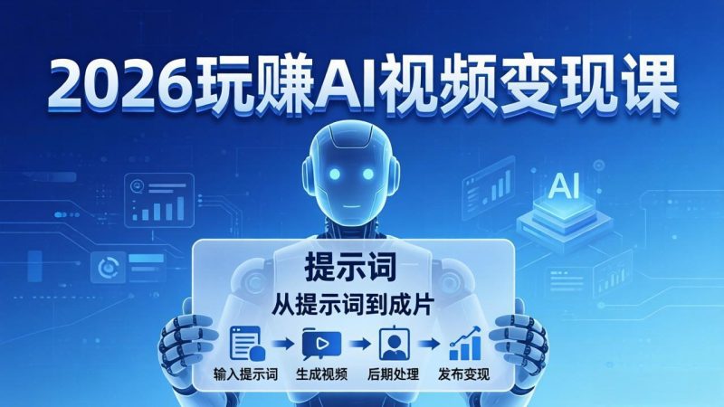 2026玩赚AI视频变现课：掌握 AI 视频全流程技能，从提示词到成片高效产出祝你网-副业赚钱-互联网创业-资源整合祝你网