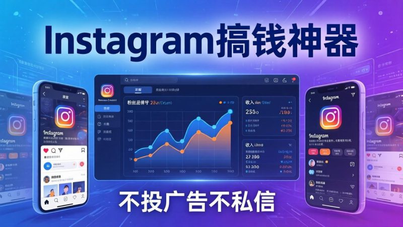 Instagram搞钱神器：月涨6万粉+月入5万刀，不投广告不私信，靠算法+低价产品祝你网-副业赚钱-互联网创业-资源整合祝你网