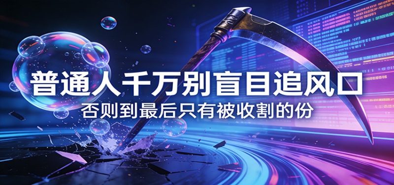 付费文章《通人千万别盲目追风口》否则到最后只有被收割的份祝你网-副业赚钱-互联网创业-资源整合祝你网