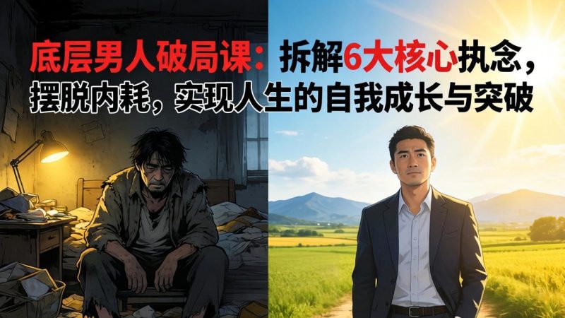 付费文章：底层男人破局课：拆解 6 大核心执念，摆脱内耗，实现人生的自我成长与突破祝你网-副业赚钱-互联网创业-资源整合祝你网