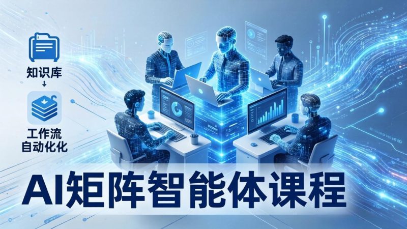AI矩阵智能体实战:100个数字员工批量生产内容,文本知识库+工作流自动化全搞定祝你网-副业赚钱-互联网创业-资源整合祝你网
