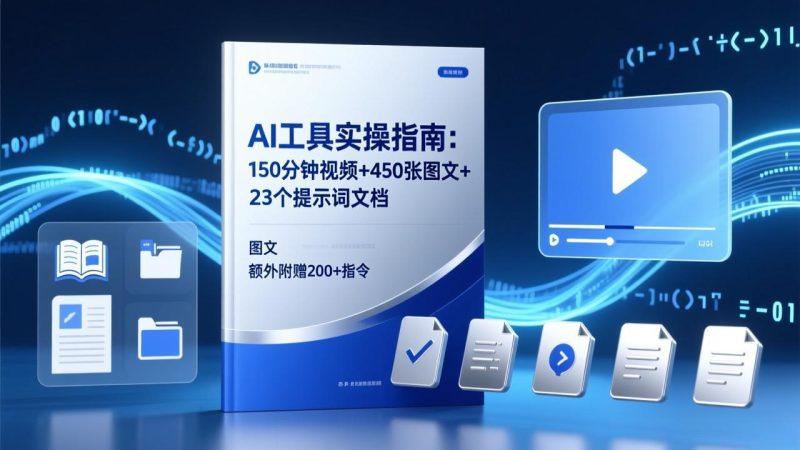 AI工具实操指南：150分钟视频+450张图文+23个提示词文档，额外附赠200+指令祝你网-副业赚钱-互联网创业-资源整合祝你网
