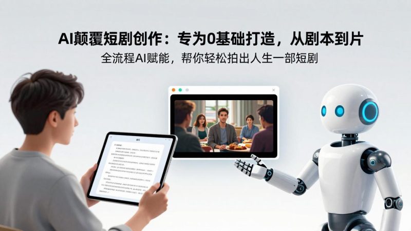 AI颠覆短剧创作:专为0基础打造,从剧本到成片全流程AI赋能,帮你轻松拍出人生第一部短剧祝你网-副业赚钱-互联网创业-资源整合祝你网
