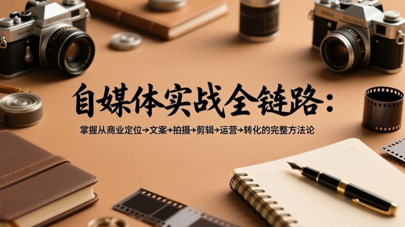 自媒体实战全链路:掌握从商业定位→文案→拍摄→剪辑→运营→转化的完整方法论祝你网-副业赚钱-互联网创业-资源整合祝你网