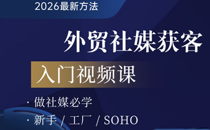 2026外贸社媒获客入门课祝你网-副业赚钱-互联网创业-资源整合祝你网