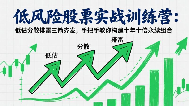 低风险股票实战训练营：低估分散排雷三箭齐发，手把手教你构建十年十倍永续组合祝你网-副业赚钱-互联网创业-资源整合祝你网