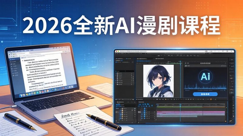 2026全新AI漫剧课程：覆盖创作全链路，教你写作分镜剪辑配音一站式打造漫剧作品祝你网-副业赚钱-互联网创业-资源整合祝你网