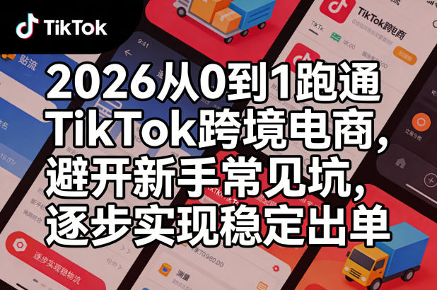 2026从0到1跑通TikTok跨境电商，避开新手常见坑，逐步实现稳定出单（更新0414）祝你网-副业赚钱-互联网创业-资源整合祝你网
