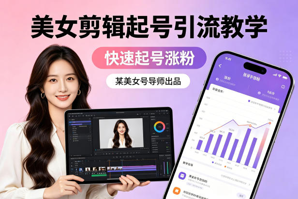 某美女号导师出品：美女剪辑起号引流教学，快速起号涨粉祝你网-副业赚钱-互联网创业-资源整合祝你网