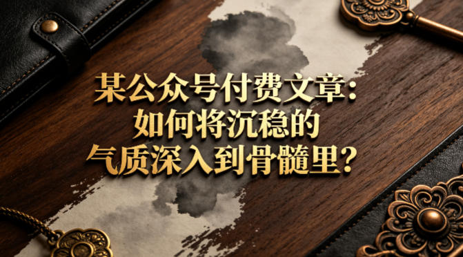 某公众号付费文章：如何将沉稳的气质深入到骨髓里？祝你网-副业赚钱-互联网创业-资源整合祝你网