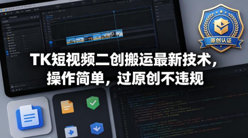 TK短视频二创搬运最新技术，操作简单，过原创不违规祝你网-副业赚钱-互联网创业-资源整合祝你网