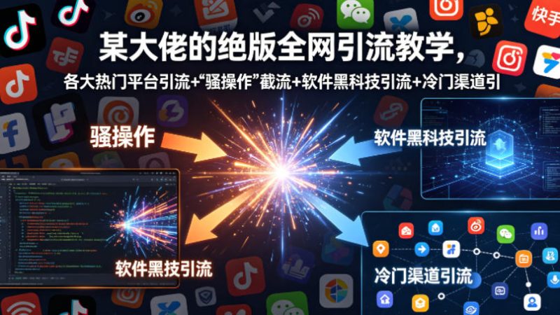 某大佬的绝版全网引流教学，各大热门平台引流+”骚操作”截流+软件黑科技引流+冷门渠道引流等祝你网-副业赚钱-互联网创业-资源整合祝你网