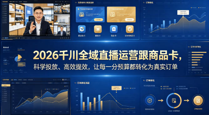 2026千川全域直播运营跟商品卡，科学投放、高效提效，让每一分预算都转化为真实订单祝你网-副业赚钱-互联网创业-资源整合祝你网