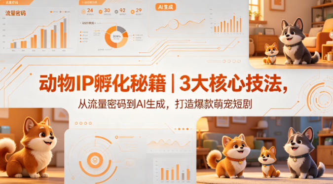 动物IP孵化秘籍｜3大核心技法，从流量密码到AI生成，打造爆款萌宠短剧祝你网--专注互联网创业.信息差副业研究拒绝割韭菜祝你网