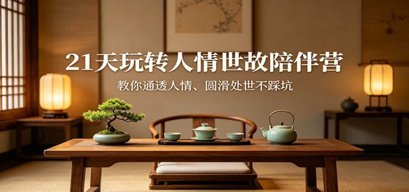 21天玩转人情世故陪伴营:教你通透人情、圆滑处世不踩坑祝你网-副业赚钱-互联网创业-资源整合祝你网