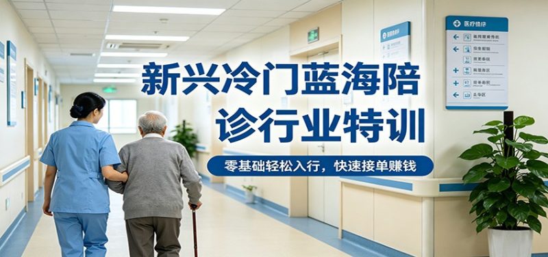 新兴冷门蓝海陪诊行业特训，零基础轻松入行，快速接单赚钱祝你网-副业赚钱-互联网创业-资源整合祝你网