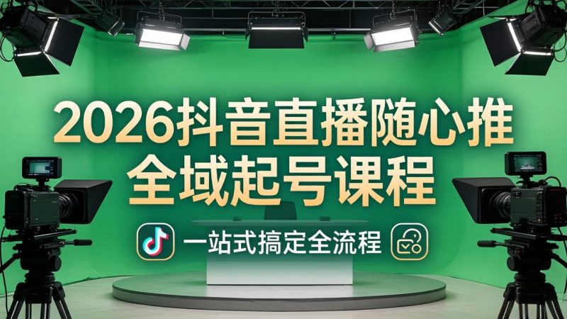 2026抖音直播随心推全域起号课程：一站式搞定直播起号、稳号、放量全流程(更新4月祝你网-副业赚钱-互联网创业-资源整合祝你网