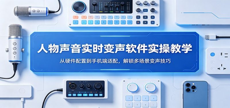人物声音实时变声软件实操教学：从硬件配置到手机端适配，解锁多场景变声技巧祝你网-副业赚钱-互联网创业-资源整合祝你网