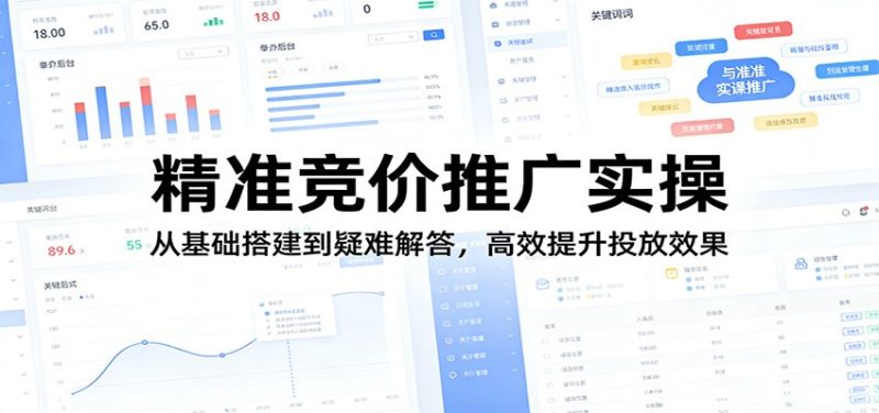 精准竞价推广实操：从基础搭建到疑难解答，高效提升投放效果祝你网-副业赚钱-互联网创业-资源整合祝你网