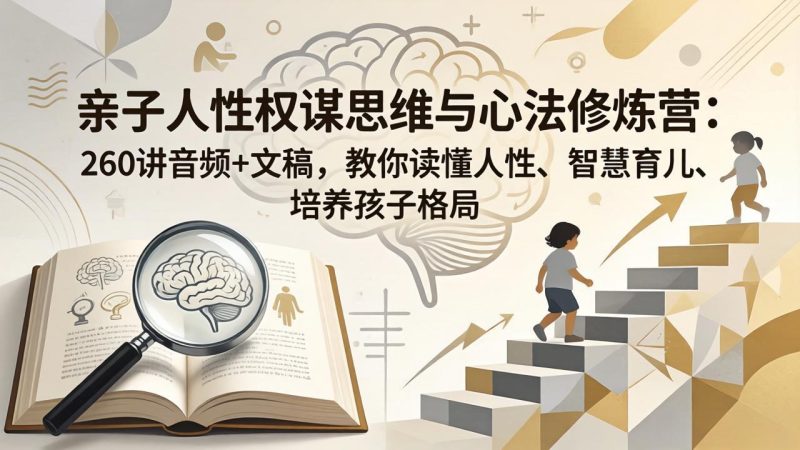 亲子人性权谋思维与心法修炼营：260讲音频+文稿，教你读懂人性、智慧育儿、培养孩子格局祝你网-副业赚钱-互联网创业-资源整合祝你网