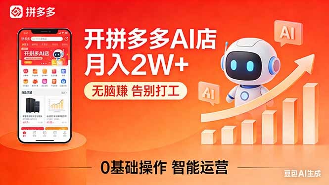 开一家拼多多AI店，月入2W+，无脑赚，告别打工，附SOP手册祝你网-副业赚钱-互联网创业-资源整合祝你网
