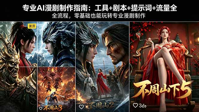 专业AI漫剧制作指南：工具+剧本+提示词+流量全流程，零基础也能玩转专业漫剧制作祝你网-副业赚钱-互联网创业-资源整合祝你网