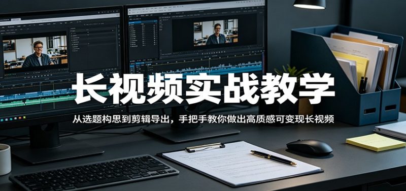 长视频实战教学，从选题构思到剪辑导出，手把手教你做出高质感可变现长视频祝你网-副业赚钱-互联网创业-资源整合祝你网