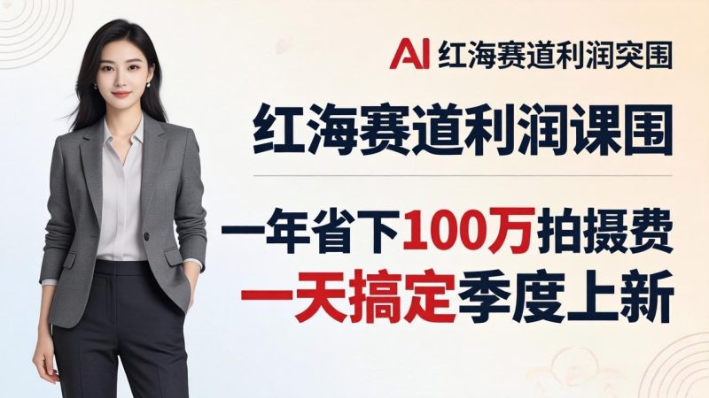 服装老板AI模特图课:一年省下100万拍摄费,一天搞定季度上新,红海赛道利润突围祝你网-副业赚钱-互联网创业-资源整合祝你网