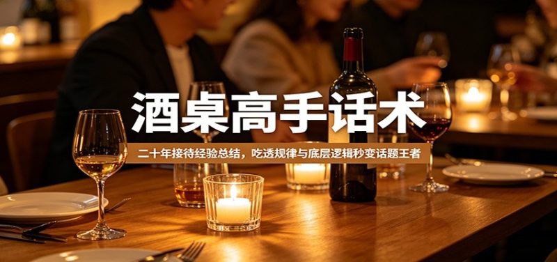 酒桌高手话术：二十年接待经验总结，吃透规律与底层逻辑秒变话题王者祝你网-副业赚钱-互联网创业-资源整合祝你网