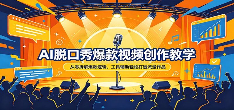 AI脱口秀爆款视频创作教学：从零拆解爆款逻辑，工具辅助轻松打造流量作品祝你网-副业赚钱-互联网创业-资源整合祝你网