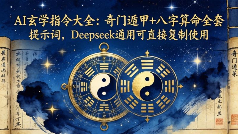 AI玄学指令大全：奇门遁甲+八字算命全套提示词，Deepseek通用可直接复制使用祝你网-副业赚钱-互联网创业-资源整合祝你网