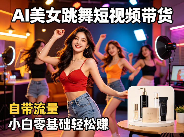 AI美女跳舞短视频带货：自带流量，小白零基础轻松賺，详细拆解祝你网--专注互联网创业.信息差副业研究拒绝割韭菜祝你网