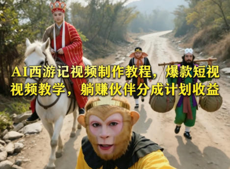AI西游记视频制作教程，爆款短视频教学，躺賺伙伴分成计划收益祝你网--专注互联网创业.信息差副业研究拒绝割韭菜祝你网