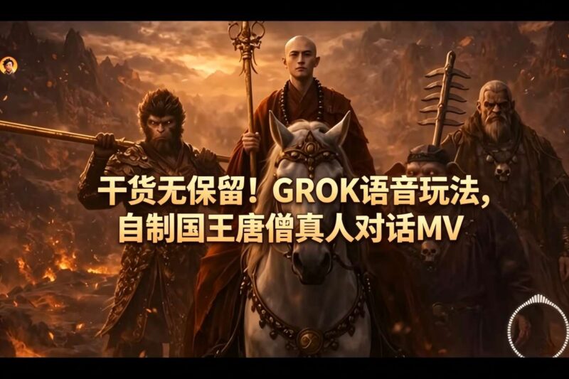 干货无保留！GROK语音玩法，自制国王唐僧真人对话MV祝你网--专注互联网创业.信息差副业研究拒绝割韭菜祝你网