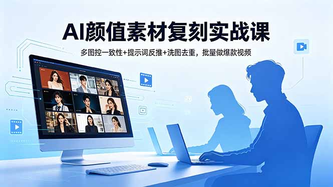 AI颜值素材复刻实战课，多图控一致性+提示词反推+洗图去重，批量做爆款视频祝你网--专注互联网创业.信息差副业研究拒绝割韭菜祝你网