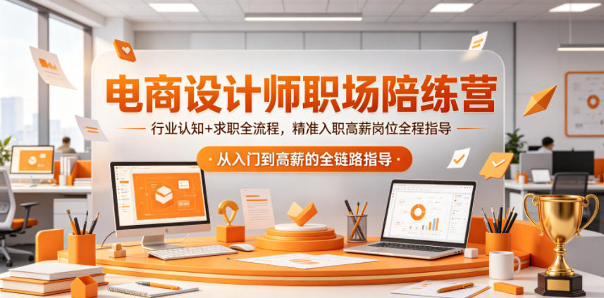电商设计师职场陪练营，行业认知+求职全流程，精准入职高薪岗位全程指导祝你网--专注互联网创业.信息差副业研究拒绝割韭菜祝你网