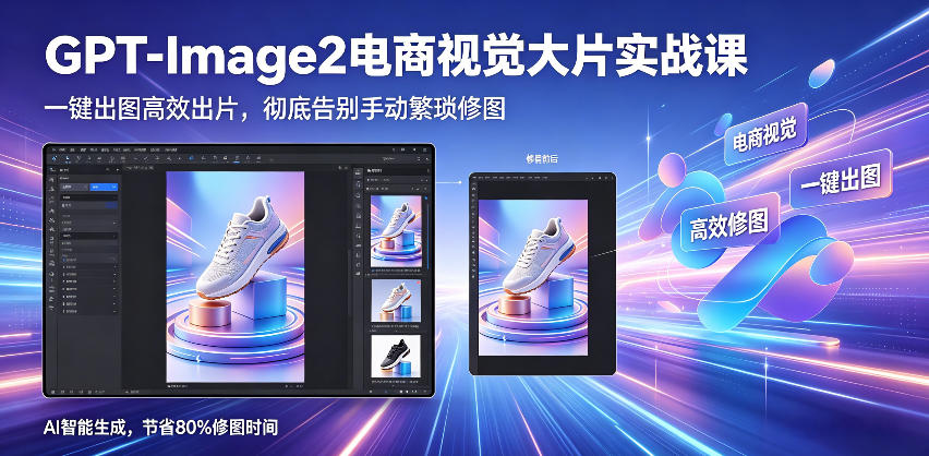 GPT-Image2电商视觉大片实战课,一键出图高效出片,彻底告别手动繁琐修图祝你网--专注互联网创业.信息差副业研究拒绝割韭菜祝你网