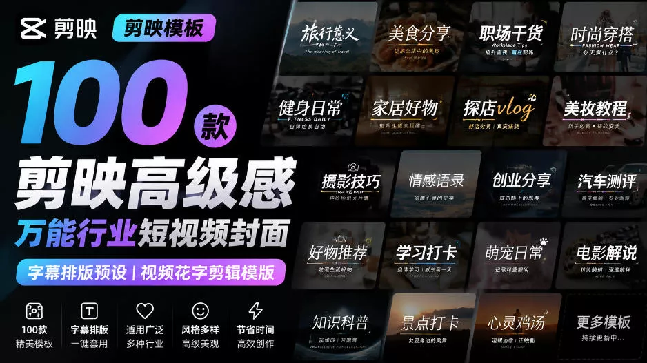 017b37690f6607b3a1fe19e7c393b7c5.webp 【剪映模板】100款剪映高级感万能行业短视频封面字幕排版预设视频花字剪辑模版