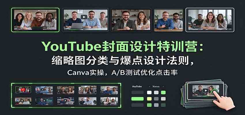 031bd80c646d18749570a11b9ddc63ef.jpeg YouTube封面设计特训营:缩略图分类与爆点设计法则,Canva实操,A/B测试优化点击率