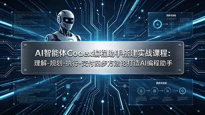 AI智能体Codex编程助手搭建实战课程：理解-规划-执行-交付四步方法论打造AI编程助手祝你网--专注互联网创业.信息差副业研究拒绝割韭菜祝你网