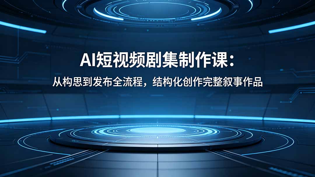 AI短视频剧集制作课：从构思到发布全流程，结构化创作完整叙事作品祝你网--专注互联网创业.信息差副业研究拒绝割韭菜祝你网