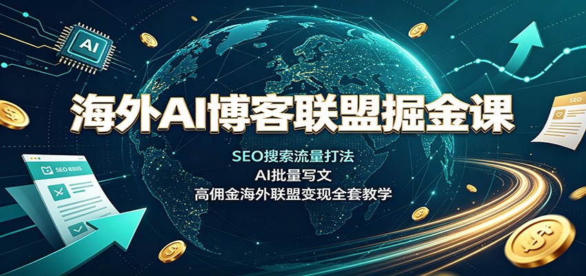 04be304a4172644726ad46c7b104f8e8.jpeg 海外AI博客联盟掘金课:SEO搜索流量打法,AI批量写文,高佣金海外联盟变现全套教学