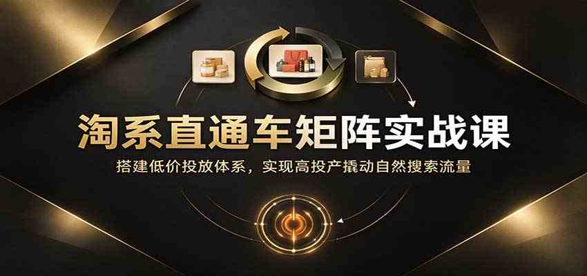 淘系直通车矩阵实战课：搭建低价投放体系，实现高投产撬动自然搜索流量祝你网--专注互联网创业.信息差副业研究拒绝割韭菜祝你网