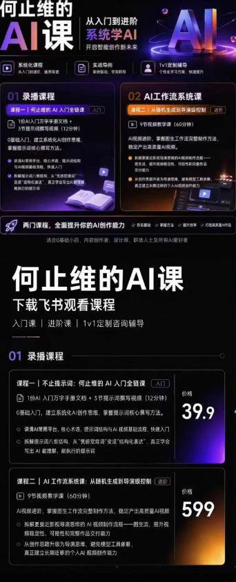 0516060cd5a67ce7162b13365395c518.jpeg (19247期)AI创作全链路实战教程|万字手册·提示词拆解·9节工作流课,打造稳定高质量AI视频作品