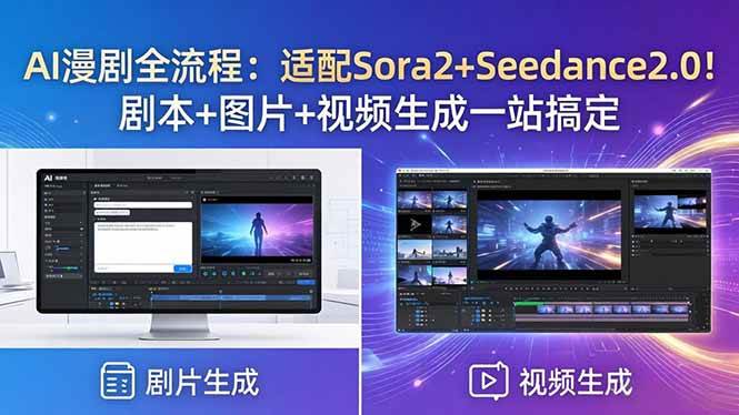 （18400期）AI漫剧全流程：适配Sora2+Seedance2.0！剧本+图片+视频生成一站搞定祝你网--专注互联网创业.信息差副业研究拒绝割韭菜祝你网