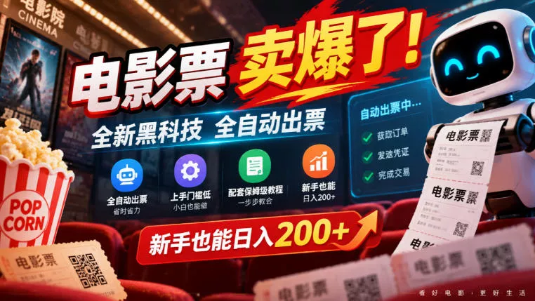 07c7022cd187efeb12fc06c76ff8d31a.webp 电影票卖爆了,全新黑科技全自动出票,上手门槛低,配套保姆级教程,新手也能日入200+【揭秘】