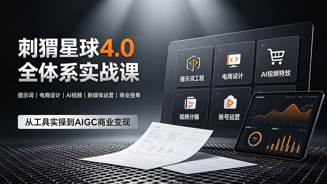 086ee55ce9c26abc92a6d83be886d632.jpeg (19224期)刺猬星球4.0全体系实战课,覆盖提示词工程、电商设计、AI视频特效与新媒体运营,一站式掌握AIGC商业核心技能