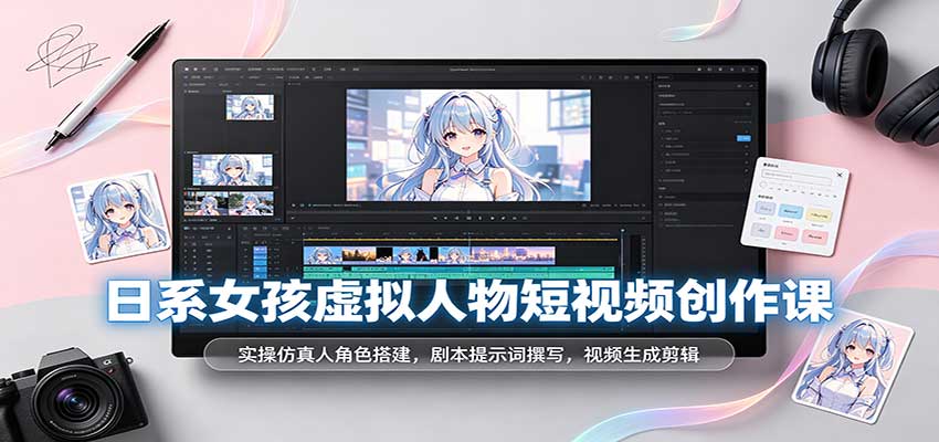 0878e70b69e47e3d73c342b9e977e17c.jpeg 日系女孩虚拟人物短视频创作课:实操仿真人角色搭建,剧本提示词撰写,视频生成剪辑