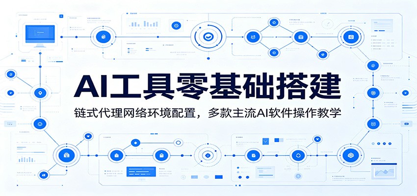 AI工具零基础搭建:链式代理网络环境配置,多款主流AI软件操作教学祝你网--专注互联网创业.信息差副业研究拒绝割韭菜祝你网